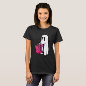 Ghost met Pink Bag Trick of Treating T-shirt (Voorkant volledig)