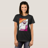 Ghost Met Pride Lesbische Vlag LGBTQ Trotse Ally P T-shirt (Voorkant volledig)