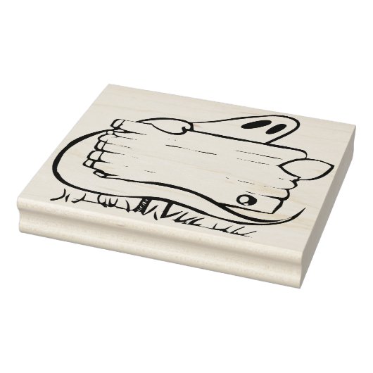 Ghost met signaalpoststempel voor illustratie rubberstempel (Stempel)