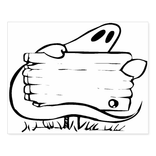 Ghost met signaalpoststempel voor illustratie rubberstempel (Afrduk)