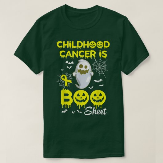 Ghost met spider Childhood Cancer is BOO-blaasjes T-shirt (Design voorkant)