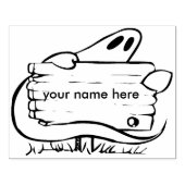 Ghost met wegwijzer 2 illustratie kunststempel rubberstempel (Afrduk)
