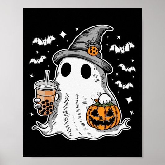 Ghost Milktea Ghost Drink Bubble Tea Poster (Voorkant)