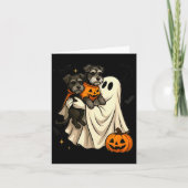 Ghost Miniature Schnauzer Dog Halloween Kaart (Voorkant)