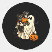 Ghost Miniature Schnauzer Dog Halloween  Ronde Sticker (Voorkant)