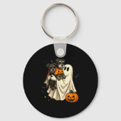 Ghost Miniature Schnauzer Dog Halloween  Sleutelhanger (Voorkant)
