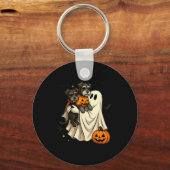 Ghost Miniature Schnauzer Dog Halloween  Sleutelhanger (Voorkant)