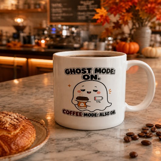 Ghost Mode Aan Coffee Mode Grote Halloween Mok Cad