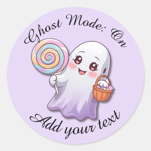 Ghost Mode: Aan – Halloween-spookstickers Ronde Sticker (Voorkant)