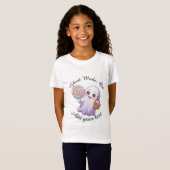 Ghost Mode: On – Girls Halloween T-Shirt (Voorkant volledig)