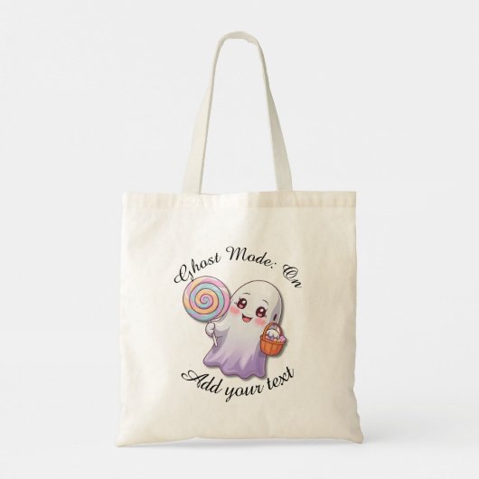 Ghost Mode: On – Personalized Halloween Tote Bag (Achterkant)