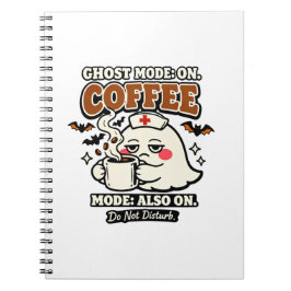 Ghost Modus Aan Koffie Modus Ook Aan Halloween Ver Notitieboek