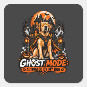 Ghost Modus Geactiveerd Door Mijn Hond Labrador Ha Vierkante Sticker