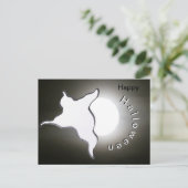 Ghost & Moon Cust. Happy Halloween Briefkaart (Staand voorkant)
