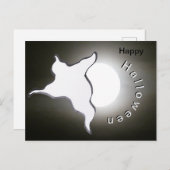 Ghost & Moon Cust. Happy Halloween Briefkaart (Voorkant / Achterkant)
