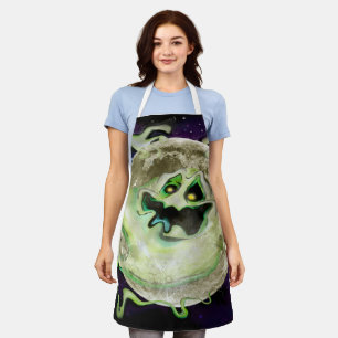 Ghost Moon Halloween Apron Schort