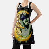 Ghost Moon Halloween Apron Schort (Insitu)
