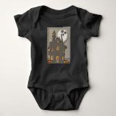 Ghost Moon Over Haunted House Romper (Voorkant)