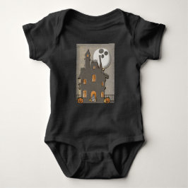 Ghost Moon Over Haunted House Romper