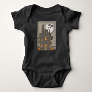 Ghost Moon Over Haunted House Romper