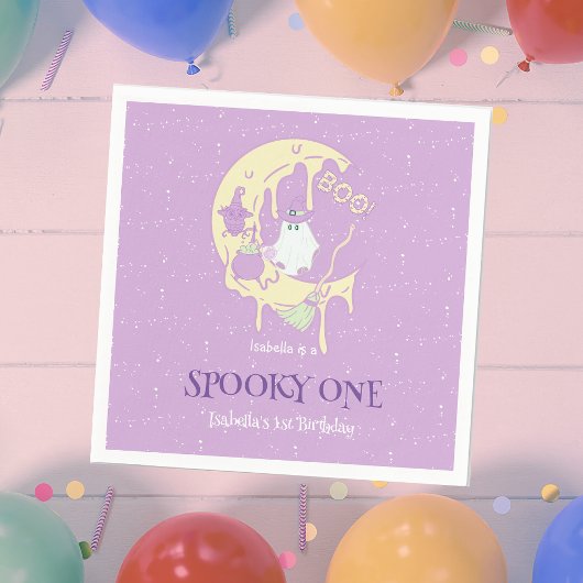 Ghost Moon Schattige Spooky One Halloween 1e Verja Servet