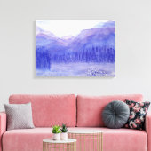 Ghost Mountains Valley Waterverf Landschap Canvas Afdruk (Insitu (Woonkamer))