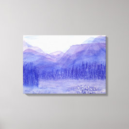 Ghost Mountains Valley Waterverf Landschap Canvas Afdruk