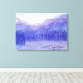Ghost Mountains Valley Waterverf Landschap Canvas Afdruk (Insitu (Houten vloer))