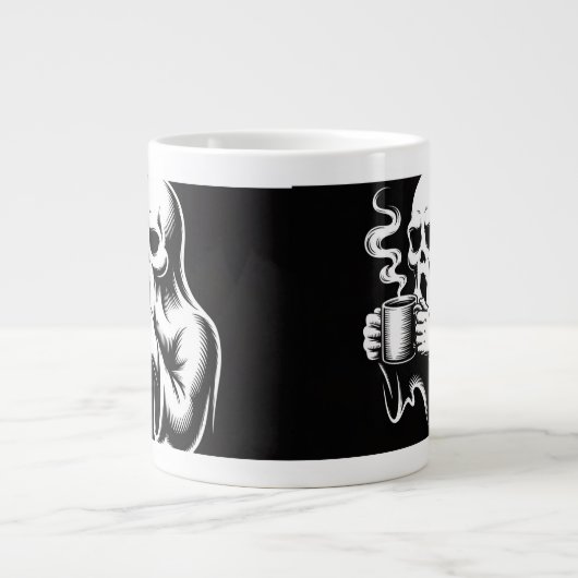 Ghost Mug Art Design – Spooky Cute Halloween  Grote Koffiekop (Voorkant)