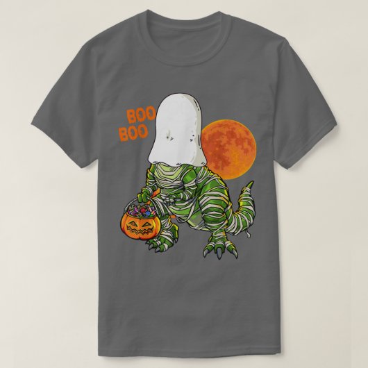 Ghost Mummy Dinosaur Pumpkin Funny Boo Halloween B T-shirt (Design voorkant)