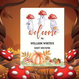 Ghost Mushroom Halloween Baby shower Welkomstbord Poster