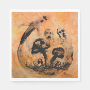 Ghost Mushrooms Paper Napkins Servetten