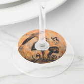 Ghost Mushrooms Papier Wijnglas Labels (Dichtbij)