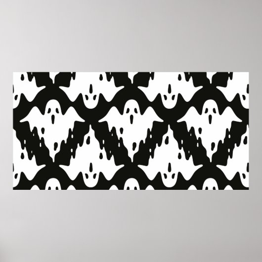 Ghost naadloos patroon Halloween spooky  fl Poster (Voorkant)