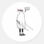 Ghost Ninja Ronde Sticker (Voorkant)
