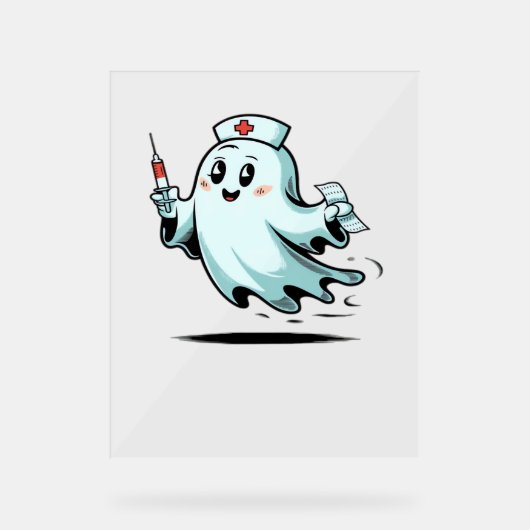Ghost Nurse Classic T-Shirt_2 Acryl Bord (Voorkant)
