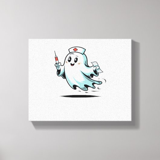 Ghost Nurse Classic T-Shirt_2 Canvas Afdruk (Voorkant)