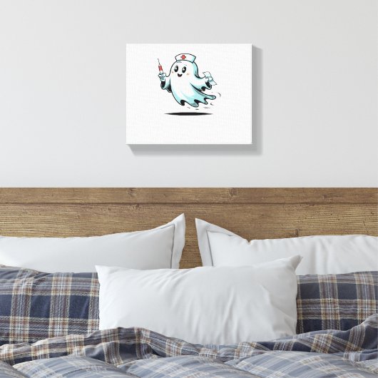 Ghost Nurse Classic T-Shirt_2 Canvas Afdruk (Insitu (Slaapkamer))