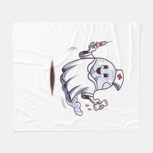 Ghost Nurse Classic T-Shirt Fleece Deken (Voorkant (Horizontaal))