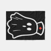 Ghost Nurse Halloween Costume Retro Herfst Scrub T Fleece Deken (Voorkant (Horizontaal))