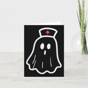 Ghost Nurse Halloween Costume Retro Herfst Scrub T Kaart