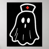 Ghost Nurse Halloween Costume Retro Herfst Scrub T Poster (Voorkant)