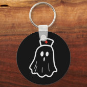 Ghost Nurse Halloween Costume Retro Herfst Scrub T Sleutelhanger (Voorkant)