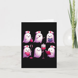 Ghost Nurse Halloween Crew Funny Scrub Er Run Nurs Kaart