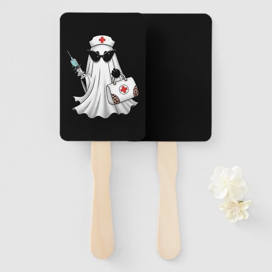 Ghost Nurse Halloween Handwaaier (Voorkant en achterkant)