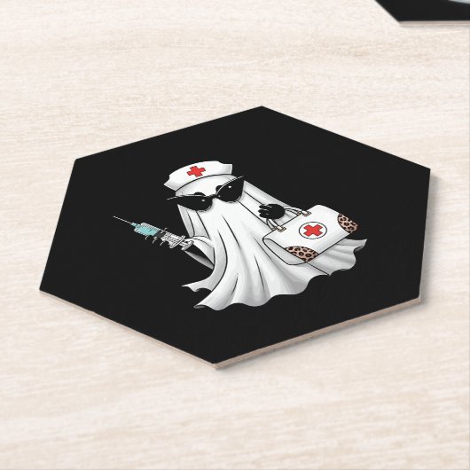 Ghost Nurse Halloween Kartonnen Onderzetters (Schuin)
