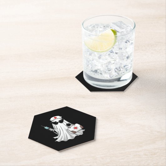 Ghost Nurse Halloween Kartonnen Onderzetters (Insitu)