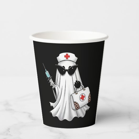 Ghost Nurse Halloween Papieren Bekers (Voorkant)