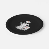 Ghost Nurse Halloween Papieren Bordje (Gekanteld)