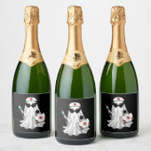 Ghost Nurse Halloween Sparkling Wijnetiket (Flessen)